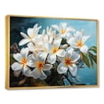 thumbnail image 2 of Designart "Detailed Artistry Showcasing White Plumeria Blossoms" Plumeria Floater Framed Wall Decor, 2 of 5