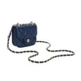 thumbnail image 3 of Daisy Rose Vegan leather Quilted Mini Cross Body Bag, Blue, 3 of 7