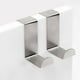 thumbnail image 3 of Bearachild 2pcs Over Door Hooks Stainless Steel Belts Hanger Z-shaped Kitchen Metal Sturdy Punch-Free Clasp Clothes Rack Hangers Drawer Almacenamiento y organización del hogar plata, 3 of 6