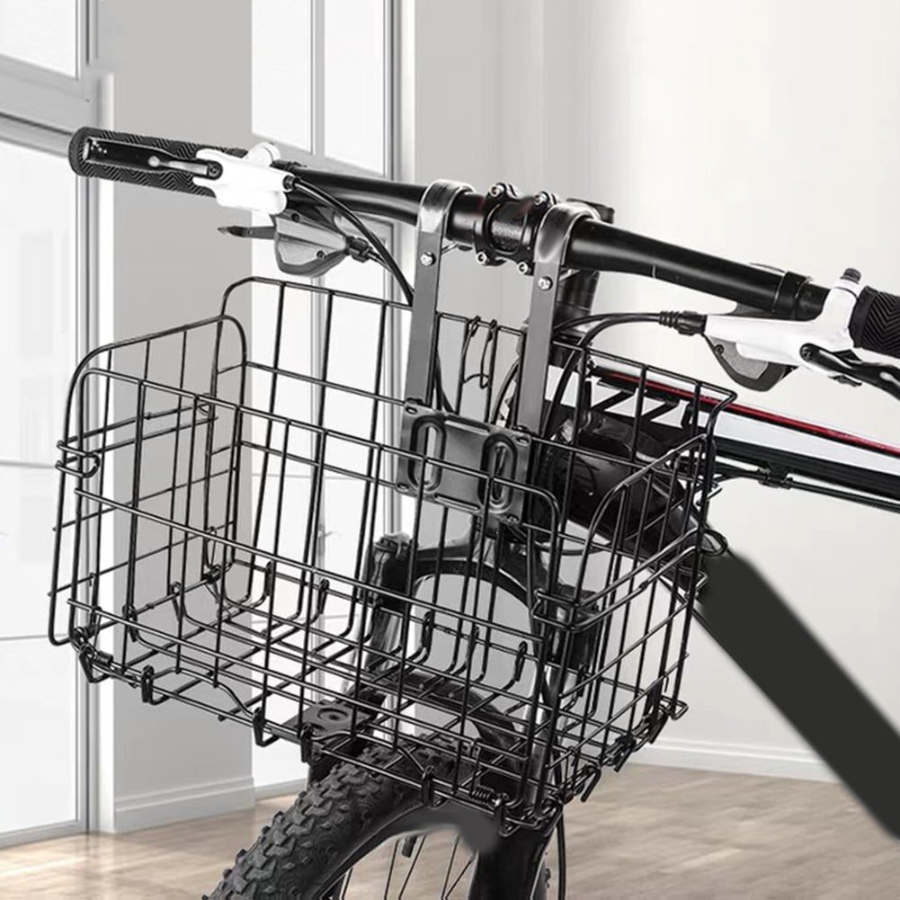 Folding Bike Basket With Hook Front Basket Rear Basket For Mountain Bike