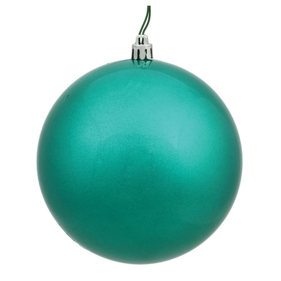 Vickerman 4.75" Teal Candy Ball Ornament, 4 per Bag