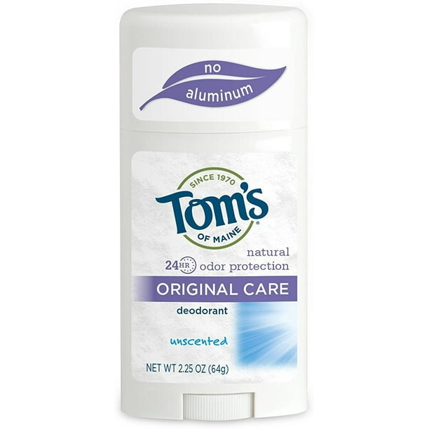 Tom's of Maine Natural Deodorant Stick, Unscented 2.25 oz (Pack of 4