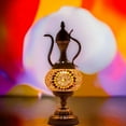thumbnail image 3 of SILVERFEVER Mosaic Turkish Teapot Lamp Moroccan Glass for Table Desk Bedside Bronze Base Bundle with E12 Light Bulb Ember Sunflower, 3 of 7