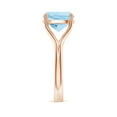 thumbnail image 3 of ANGARA Natural Solitaire Cushion 3.5 ct Aquamarine Split Shank Engagement Ring in 14K Rose Gold for Women (Size-10mm) | March Birthstone, Anniversary, Jewelry Gift for Women | Natural Aquamarine Ring, 3 of 10