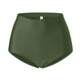 thumbnail image 6 of Tankini Swimsuits for Women Running High Waist Bikini Bottoms Swim Briefs Beach Shorts Ruched Bottom for Shorts Army Green S, 6 of 8