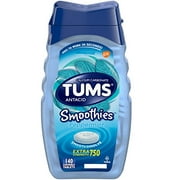 Angle View: 6 Pack Tums Antacid Smoothies Peppermint Extra Strength 750mg Chewable 140 Each