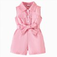 thumbnail image 1 of Ymyiu Baby Jumpsuit Girls Rompers Straghetti Strap Short Jumpsuits Cute Summer Outfits 3T 4T(Pink, 3-4 Years), 1 of 8