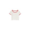 thumbnail image 1 of Aeropostale Womens Sheer Ringer Basic T-Shirt, Off-White, Juniors, Medium, 1 of 1