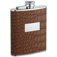 thumbnail image 1 of Zimmer Brown Crocodile Leatherette Liquor Flask - 6oz, 1 of 1