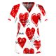 thumbnail image 1 of Blusa Pntutb para mujer, uniforme de mujer, ropa de trabajo, estampado, cuello en V, manga corta, tops con bolsillo Pntutb Pntutb-5817, 1 of 4