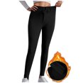 thumbnail image 6 of Frostluinai Fleece Lined Leggings for Women Thick High Waisted Winter Yoga Workout Pants Solid Warm Skinny Casual Thermal Sherpa Leggings, 6 of 9