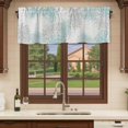 thumbnail image 6 of Aqua White Curtain Valances for Windows, Kitchen Valance Window Treatments Panel 2 Pack, Abstract Grey Chrysanthemum Flower Floral Rod Pocket Short Curtains for Bathroom Bedroom 54 x 18 Inch, 6 of 8