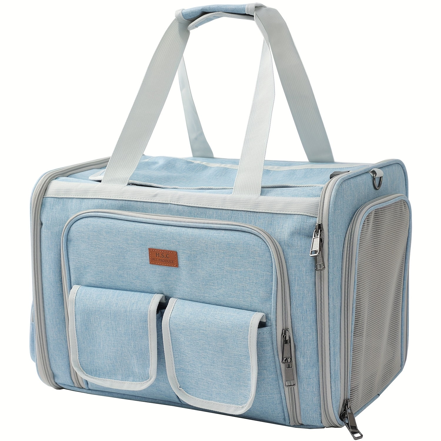 Airlines-Approved Expandable Pet Carrier - Double-Sided Breathable Bag for Cats & Small Dogs Large Capacity with Safety Lock Buckle Portable Outdoor/Car Transport Carrier