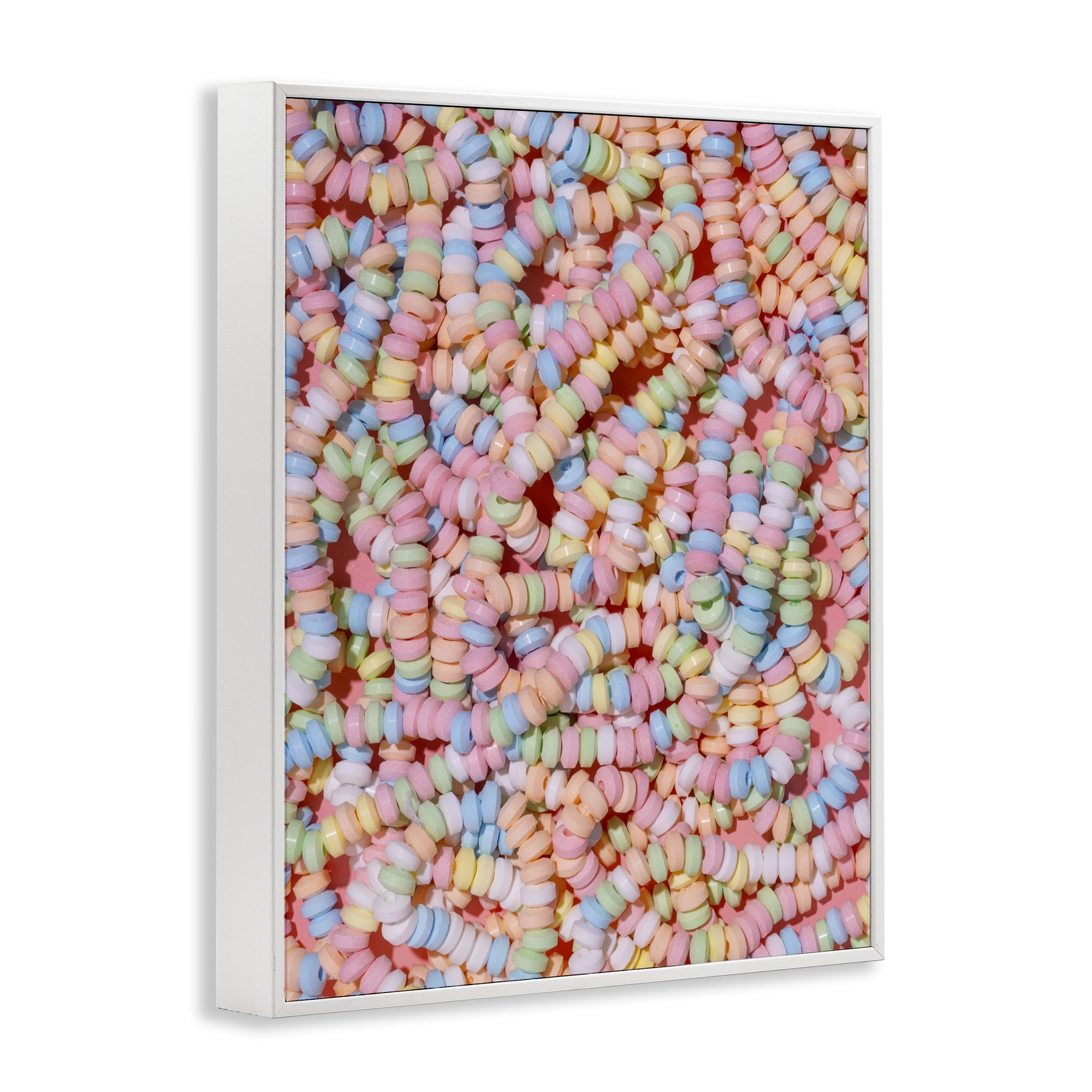 Stupell Industries Pastel Candy Necklace White Framed Giclee Art, design by LISH Creative