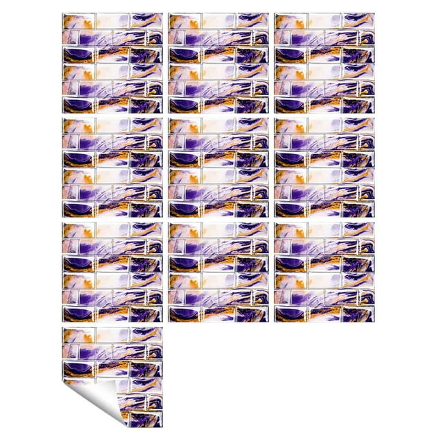 1Set 10pc Self Adhesive Tile 3D Sticker Kitchen Bathroom Wall Sticker Decoration