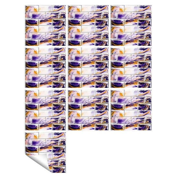 Fiudx Pegatinas Autoadhesivas para Azulejos, Diseño de Pvc Extraíble, Reutilizables, Fáciles de Aplicar para Cocina, Baño, Salón y Dormitorio, 10 X 10 Cm, Juego de 10, Sin Residuos.