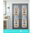 thumbnail image 5 of Window Privacy Film Brown Easter Bunny Stained Glass Window Film Decorative Sun Block Window Cover Spring Floral Blue Window Clings Static Adhesive Sticker for Bathroom 17.7"x78.7", 5 of 7