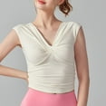thumbnail image 6 of Hvot&aat Women's Sexy V Neck Slim Fit T Shirt Soft Sleeveless Twist Front Blouse Summer Solid Color Wrap Tops, 6 of 6
