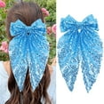 thumbnail image 2 of LIZENG Sparkly Sequin Bows for Women Girls Gold Glitter Bows with Long Tail Large Barrettes Clips Accessories for Christmas Holiday Birthday, 2 of 4