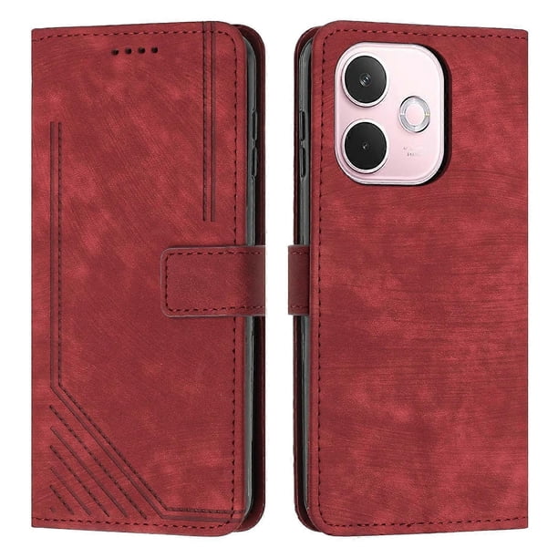 For Oppo A5 Pro 5G Case Imprinted Lines Leather Phone Cover with Stand - Green
