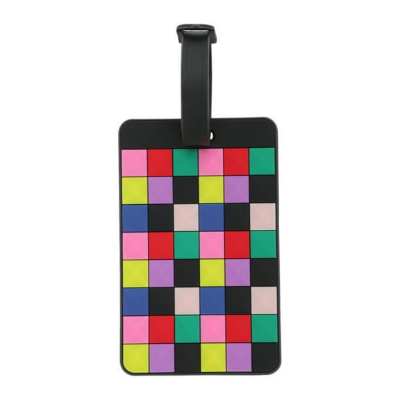 Unique Bargains 1 Pc Mosaic Pattern Luggage Tag for Travel Colorful