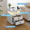 thumbnail image 6 of Nightstand with Lockable Gun Drawer,Charging Bedside Table with 3-Color LED Lights,Farmhouse Night Stand with Human Sensor Design, Modern End Table for Bedroom,White, 6 of 9
