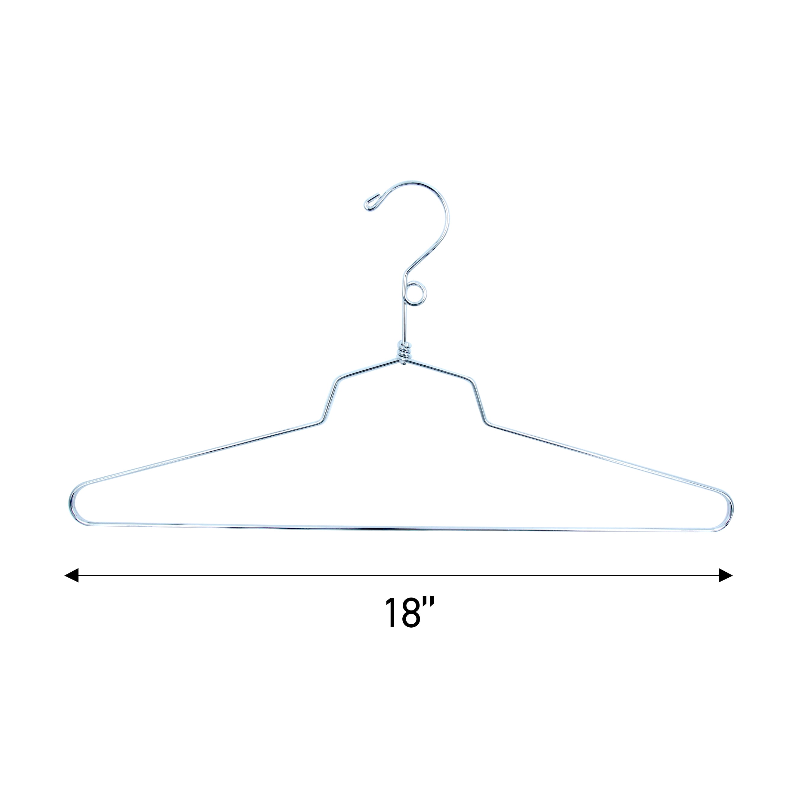 SSWBasics Metal Shirt Hangers - 18 inch - Chrome - Case of 20- Wire Hangers - Chrome Metal