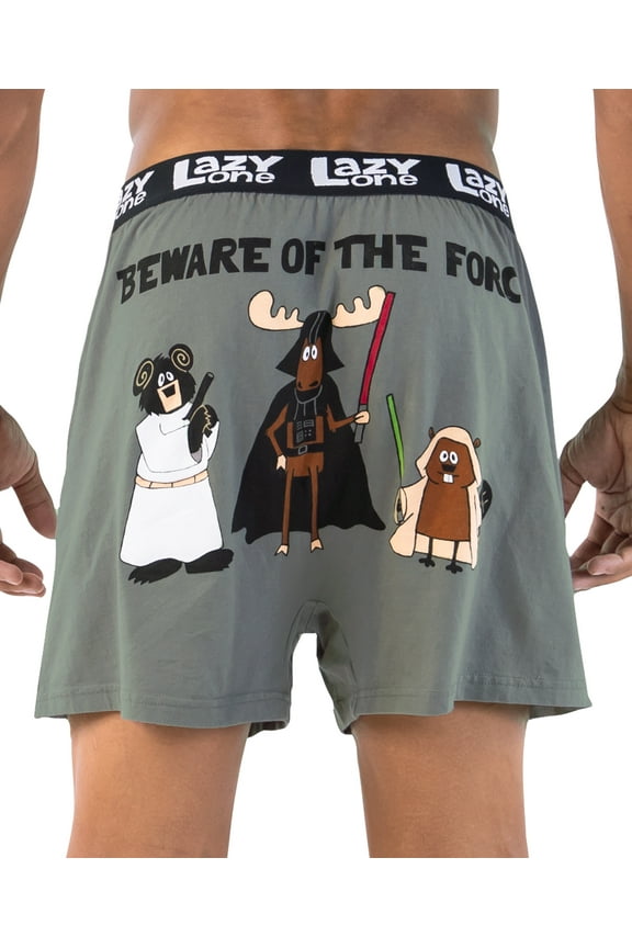 LazyOne Funny Animal Boxers, Novelty Boxer Shorts, Humorous Underwear, Gag Gifts for Men (Beware of the Force, X-large)