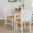thumbnail image 5 of Boho Gray Flower Chair Back Covers, Removable Chair Covers for Dining Chairs Set of 6, Washable Chairs Slipcovers Back Seat Protector for Wedding Party 19"x20", 5 of 9