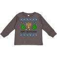 thumbnail image 3 of Inktastic Happy Chrismukkah Sweater Style with Menorah and Trees Boys or Girls Long Sleeve Toddler T-Shirt, 3 of 5