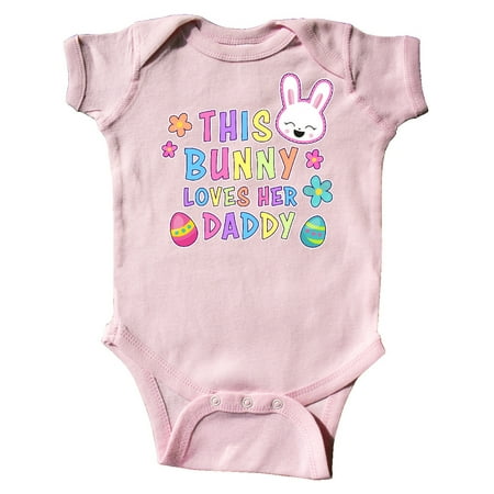 

Inktastic This Bunny Loves Her Daddy with Bunny Face and Flowers Gift Baby Girl Bodysuit