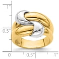 thumbnail image 3 of Solid 14k Yellow and White Gold Two Tone Dome Ring Band Size 5.5, 3 of 6