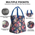 thumbnail image 3 of Pioneer Flower Drawstring Lunch Bag Women - Drawstring Lunch Bag Insulated for Work Office - Stain-Resistant Large Lunchbags for Women with Multi-Pockets, 3 of 6