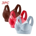 thumbnail image 2 of Tqyyweavej Women's 3 Pack Sports Bras Sheer Full Coverage Side Smoothing Wireless Bras Lightly Lined Breathable Everyday Bras L-6XL, 2 of 9