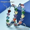 thumbnail image 5 of Cubic Zirconia Heart Earrings for Women - Unique Statement Hoops Fun Jewelry Anniversary Birthday Christmas Gifts for Her - Multicolor, 5 of 7
