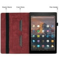thumbnail image 2 of Allytech Case for Amazon Kindle Fire HD 8 8.0" Tablet (6th/7th/8th Gen,2016/2017/2018) with Pen Holder & Card Pocket, Auto Sleep Wake Multi-Angle Viewing Shockproof Soft TPU Back Cover, Winered, 2 of 9