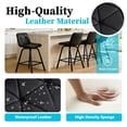 thumbnail image 4 of ClinQ 26 inch Swivel Counter Height Bar Stool Set of 4, Faux Leather Seat with Metal Legs and Back, Black, 4 of 6