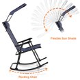 thumbnail image 3 of Costway Folding Rocking Chair Rocker Porch Zero Gravity Sunshade w/ Canopy Blue, 3 of 10