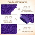 thumbnail image 4 of 4pcs Premium Chenille Microfiber Car Wash Mitts 9.8" x 7.9" Scratch Free Wash Gloves Absorbent Double Sided Plush Cleaning Drying Mitts for Car Washing Home Purple, 4 of 7