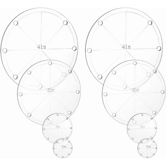 8pcs 4 Sizes Circle Template Sewing Rulers Set 1/2/3/4inch Diameter Acrylic Quilting Templates Circular Clear Quilting Templates for Use in Quilting Sewing and Craft Projects DIY