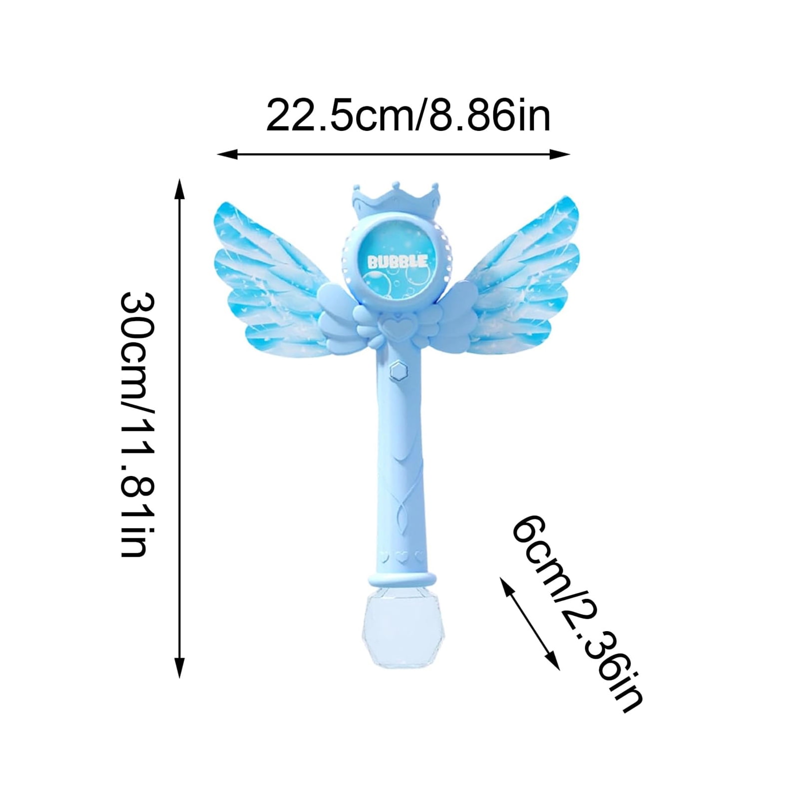 Bubble Wand for Kids, Kid-Friendly, Electronic Components, LED Light Up Butterfly Fairy Stick, Magic Bubble Wand Blower, Portable, for Girls Party Backyard Playground (2pc, Blue)