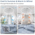 thumbnail image 5 of 20-inch Modern Ceiling Fan with Light, Remote Control, Flush Mount Dimmable LED with Stepless Color Change, 6 Speeds, Low Profile Design - White, 5 of 8