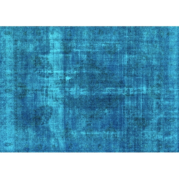 Ahgly Company Indoor Rectangle Oriental Turquoise Blue Industrial Area Rugs, 2' x 4'