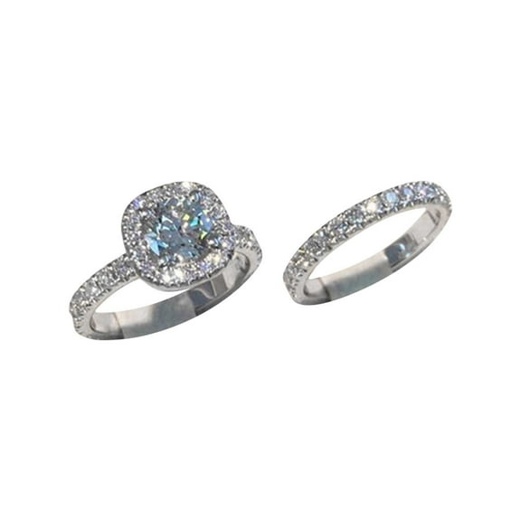 Diamond Wedding Ring Sets for women Promise Bridal Ring 925 Sterling Silver Heart Moissanite Engagement Rings mothers birthday valentines day Graduation Anniversary gifts for her #01 Silver,5