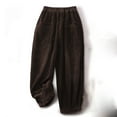 thumbnail image 2 of Plebaso Womens Vintage Corduroy Pants Loose Solid Color Elastic Waist Straight-leg Pants Ladies Casual Pants with Pockets, 2 of 7