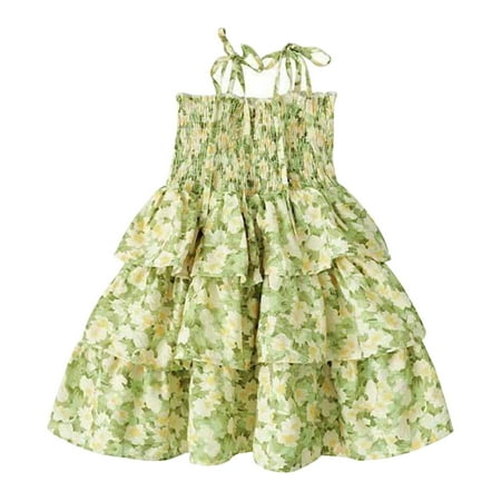 

Toddler Kids Baby Girls Dress Summer Halter Crushed Flower Cake Dress Party Princess Dress Dresses For Girls