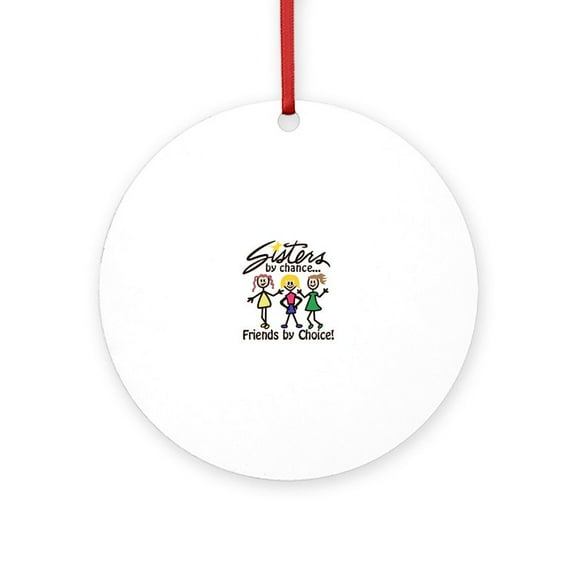 CafePress - Friends By Choice - Round Wood Ornament 4"