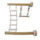 thumbnail image 1 of Juguete de madera con soporte de perca de pájaro, columpio de loro, escalera de escalada, jaula de pájaros, juegos de gimnasios para perico cockatiel Lovebirds Feliz Sencillez, 1 of 5