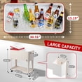 thumbnail image 3 of 80 Qt Freezer Cart, Milky White with Red Lid & Iron Frame, Insulated Rolling Cooler for Outdoor Camping Tailgate Party, 3 of 14