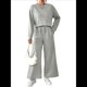 thumbnail image 1 of Conjunto de Dos Piezas de Otoño para Mujer, Jersey de Larga, Pantalones Anchos, Conjunto Informal A Juego, Ropa de Moda. Gris XXL, 1 of 5